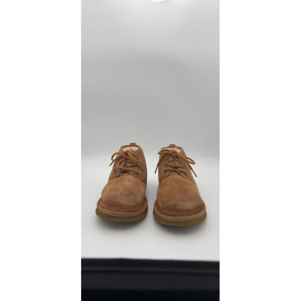 UGG Neumel Chestnut Suede Shearling Chukka Boots Lace Up